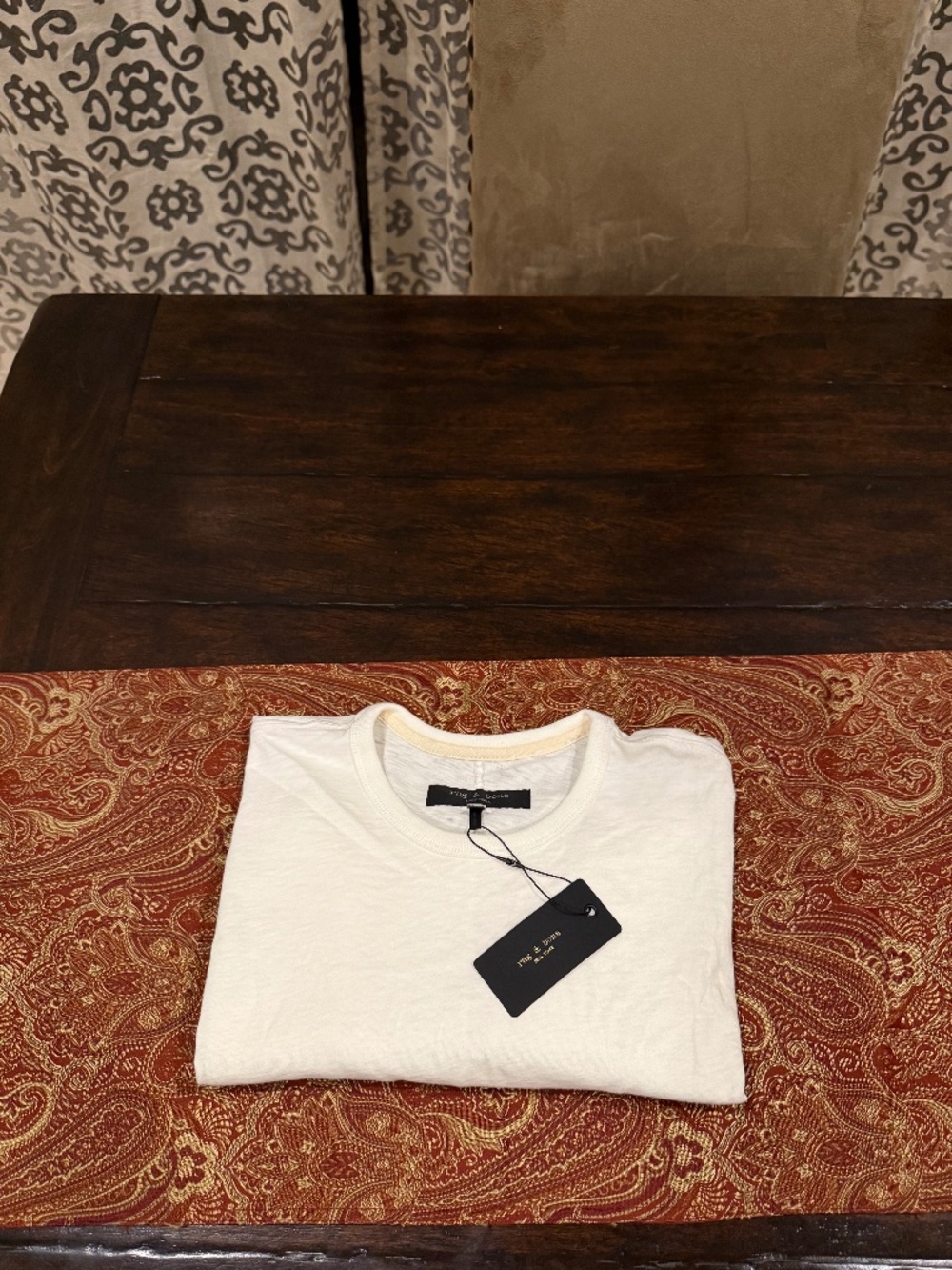 Rag & Bone Men's Medium White Classic Lightweight SB Jersey Tee MSRP $98